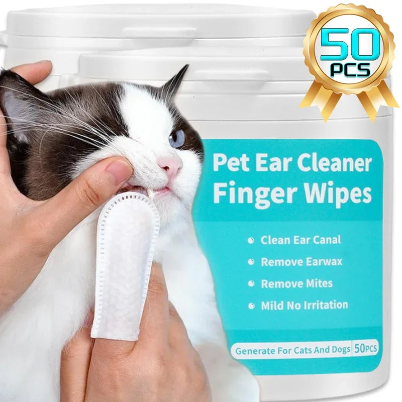 Pet Cleaning Wipes Disposable Eye Cleaning Wipes Teeth Ear Care Fingertips Cat Dog Mite Cleaning Fingertips Towels Pet Products