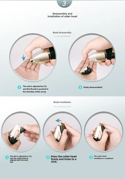 Rechargeable low-noise pet grooming clipper for dogs & cats