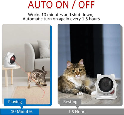 猫用レーザーおもちゃ 自動充電式モーション ランダム起動インタラクティブ猫おもちゃ 室内猫/犬/子猫用 スロー&amp;ファストモード