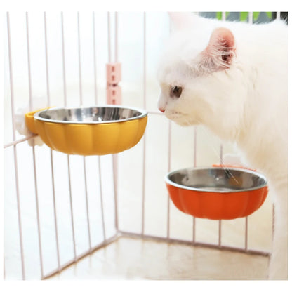 HOOPET Cat Bowl Food Bowl Hanging Stainless  Bowl Water Bowl Cat Cage Rice Bowl Pet Dog Cage Anti-overturning Dog Bowl