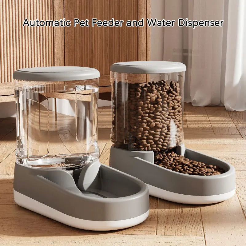 Automatic Pet Feeder Water Dispenser Dog Cat Gravity Food And Water Dispenser With Pet Food Bowl Large Capacity