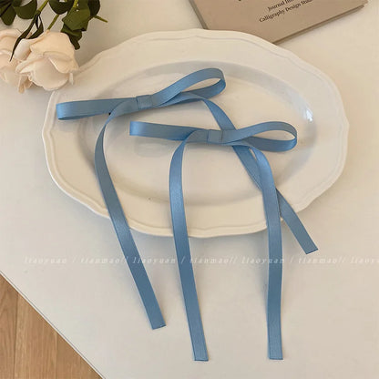 Vintage Large Velvet Bow Hair Clip Trend Long Ribbon Hairpins Barrettes Headband For Women Girl Hair Accessories Wedding Jewelry