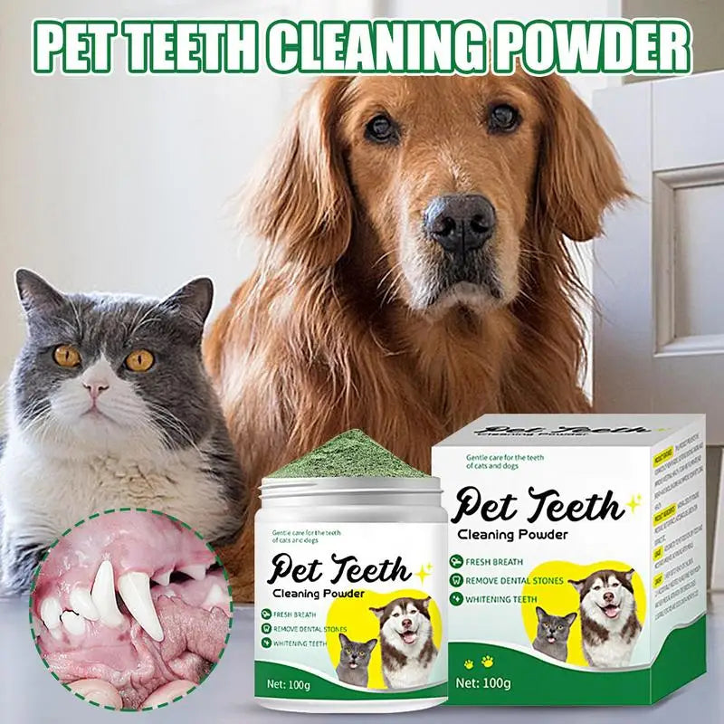 Food grade canine tooth cleaning powder, advanced care 100g formula, small and medium-sized canine tooth powder