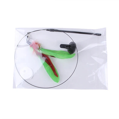 貓玩具模擬鳥互動吸盤羽毛鳥帶鈴鐺貓棒玩具幼貓玩逗貓棒玩具貓用品