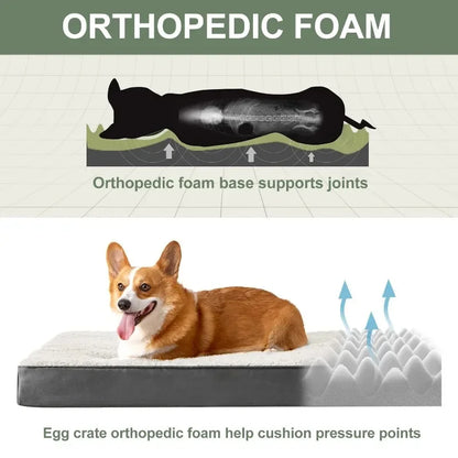 Dog Bed for Extra Large Dogs, Big Orthopedic Dog Beds with Removable Washable Cover & Waterproof Lined, Egg Crate Foam