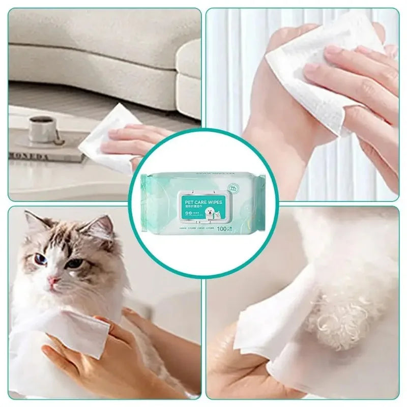 Pet Wipes for Cats & Dogs – Deodorizing, Gentle, Tear-Free