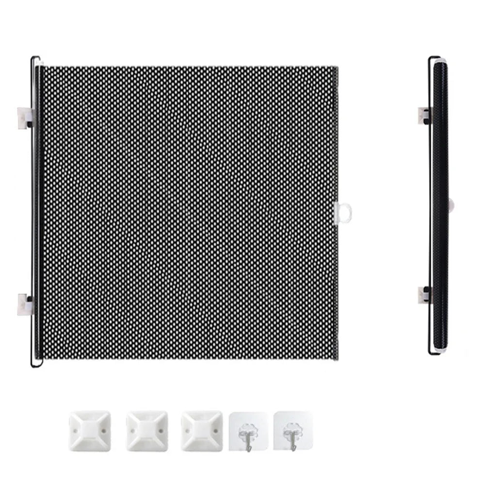Durable Guard Retractable Fence Gate Barrier Folding Pet Safety Enclosure Universal Black Baby Safe Guard Door Home