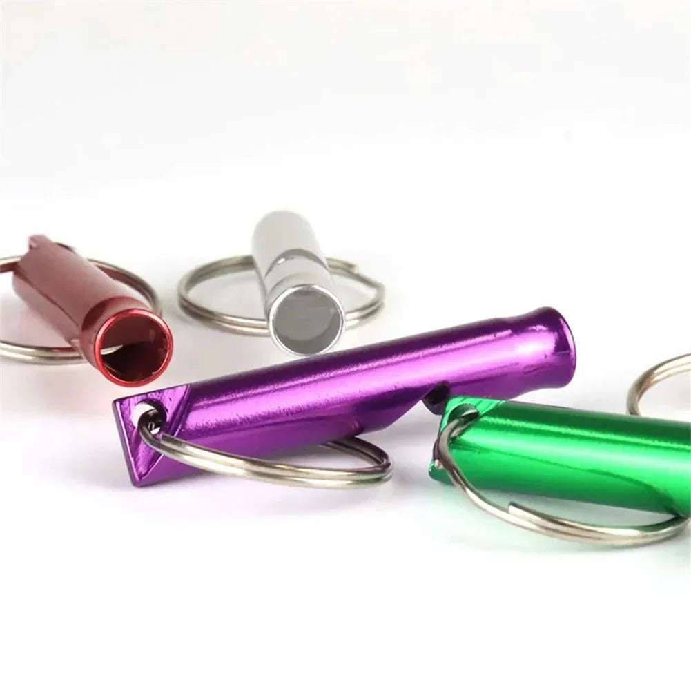 Hiking Keychain Whistle Outdoor Training 45*8mm Aluminum Alloy Distress Helper Mini For Birds For Training Pets