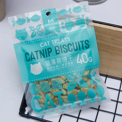 Cat grass biscuit bag 40g catnip hair ball grinding teeth gills pet cat snacks