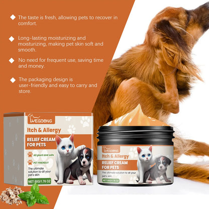 Yegbong Pet Skin Care Cream Gentle Itching Relief Wart Remover Improve Ringworm Skin Treatment Catnip Hair Healthy Pets Cream