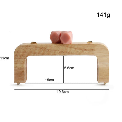 1PC Macaron Candy Color Wallet Solid Wood Handle Frame Retro Bag Messenger Bag Curved Solid Wood Resin Head Gold DIY Handle
