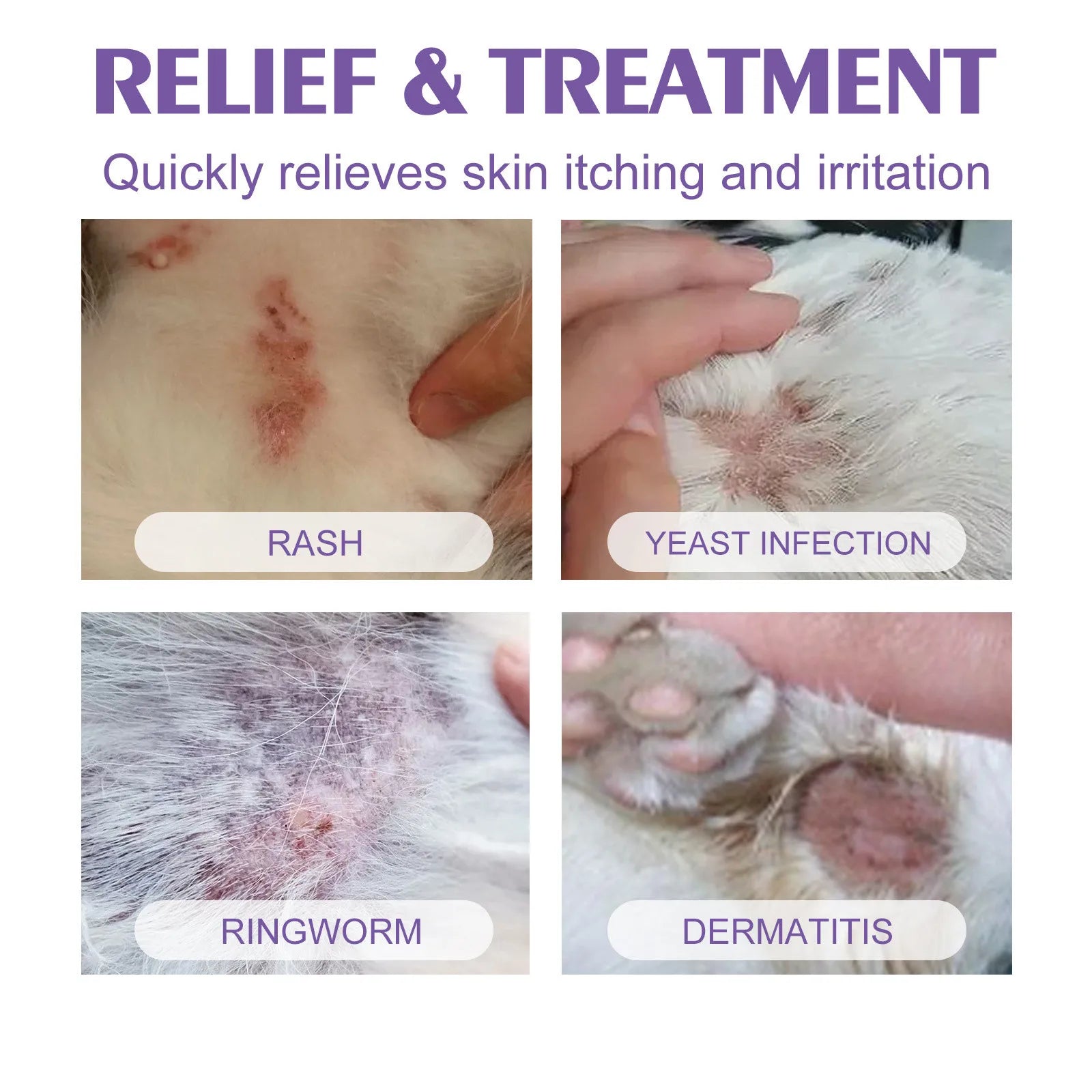 60ml Pet Relieving Skin Spray Relieving Dog And Cat Skin Itching Removing Mites Relieving Itching Disinfection Of Skin Diseases