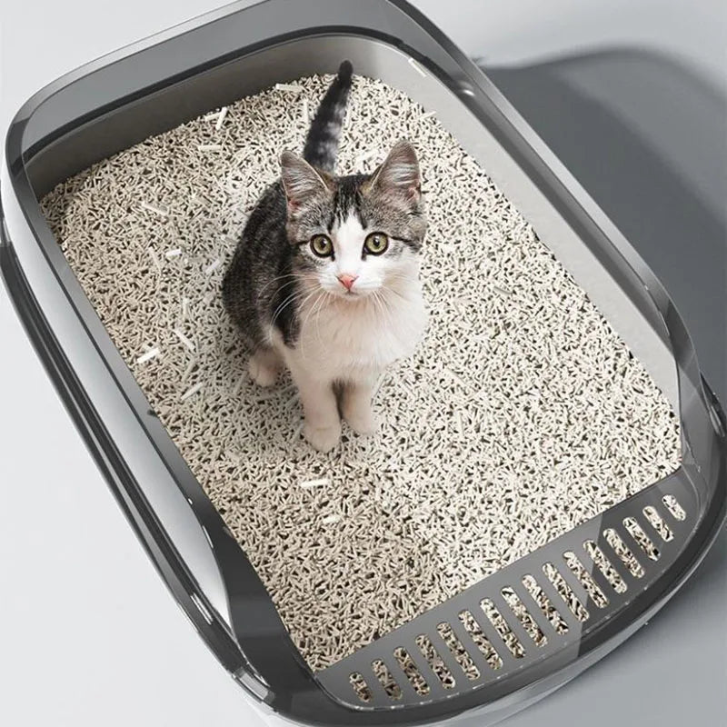 Open Cat Litter Box for Cats  Easy Cleaning Installation Cat Toilet Cleaning Cats Litter Pan with Litter Scoop Cat Supplies