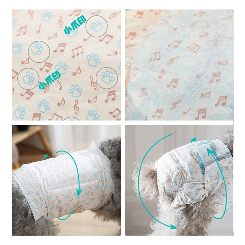 10PCS/pack Super Absorption Physiological Pants Dog Diapers for Dogs Pet Female Dog Cat Disposable Leakproof Nappies Puppy