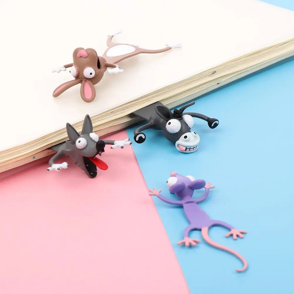 Creative Stationery Bookmarks 3D Stereo Cartoon Marker Animal Bookmarks Ocean Series Seal Octopus Cat Panda And Shiba Inu