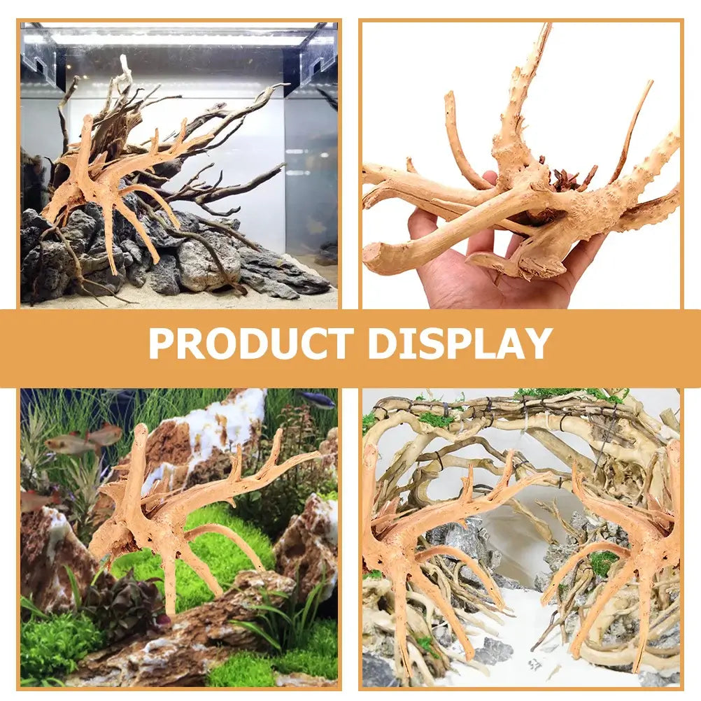 2 Pcs Fish Tank Sunken Wood Decoration Decorations Spider for Aquarium Dead-wood Decors Snake Spiders Bark Animals