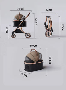 Separable High-end Pet Stroller with Multifunctional Bag Separation Ultra Easy To Carry One Click Collection Cat Dog Stroller