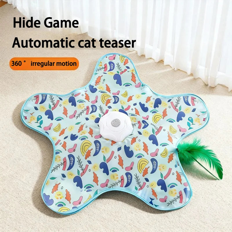 Cat Hunting Hood Toy Automatic Turntable Cat Teasing Stick Pet Game Hood Cat Interactive Hidden Hood Toy Consumes Cat Power