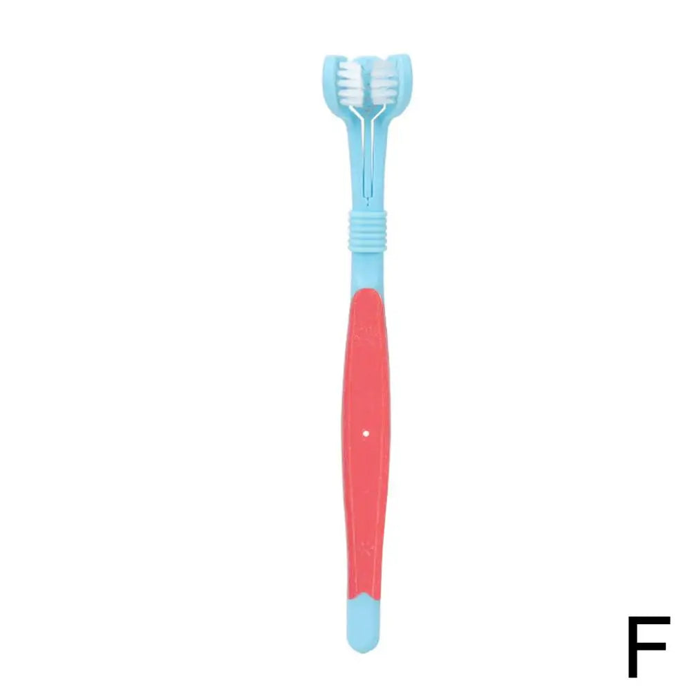 Three Sided Pet Toothbrush Three-Head Pet Toothbrush For Dogs And Cats Oral Cleaning Brush Care Products Tool Wholesale