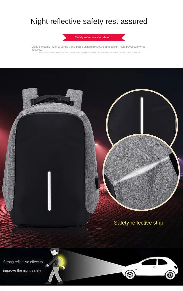 15.6-inch Backpack for Men's Business Travel Anti-theft Computer Bag, Waterproof USB Charging Anti-theft Backpack