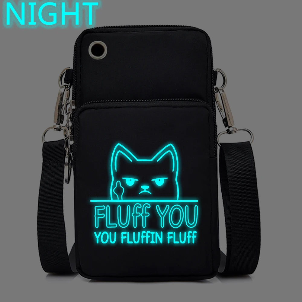 Women Luminous Messenger Bag Animal Lovers Hanging Neck Purse