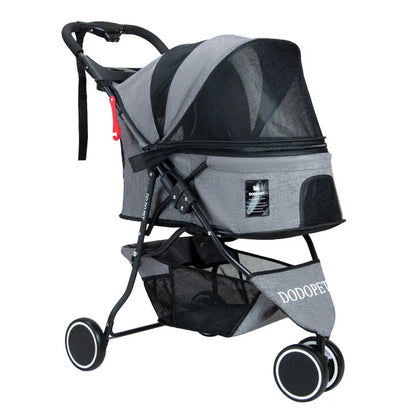 Small and Medium Sized High Landscape Pet Stroller One Click Folding Outdoor Dog Walking Cart Stylish and Breathable Tricycle