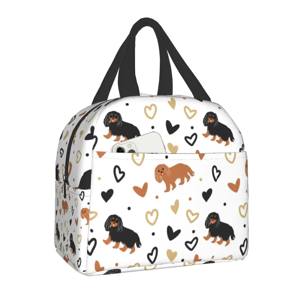 Cavalier King Charles Spaniel Dog Insulated Lunch Tote Bag for Women Portable Thermal Cooler Food Lunch Box Work School Travel