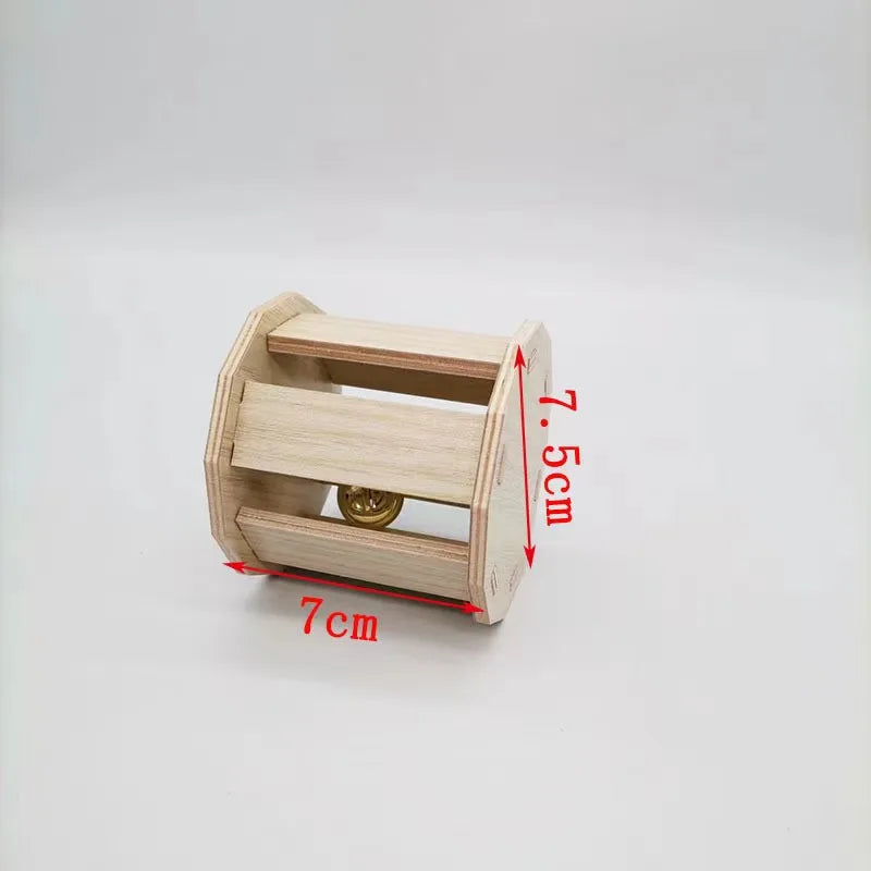 Pet Hamsters House DIY Wooden Gerbil Hideout Bridge Swing and Chinchilla Seesaw Pet Sport Exercise Toys Set  Cage Accessories