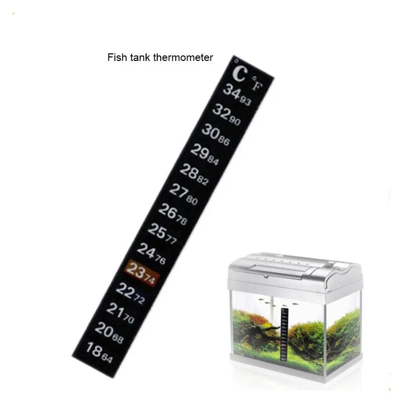 5Pcs/10Pcs Aquarium Fish Tank Strip Stick-on discolor Thermometer Sticker Adhesive Sticky Dual Scale Sticker Temperature Tools