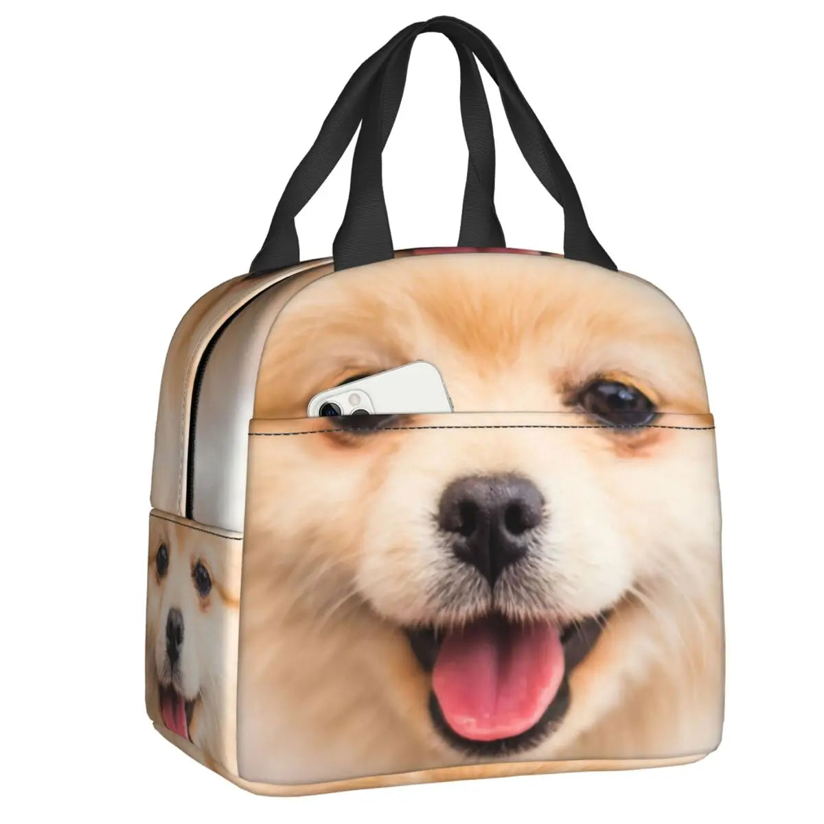 Cartoon Pomeranian Lunch Boxes Women Multifunction Spitz Dog Thermal Cooler Food Insulated Lunch Bag Office Work