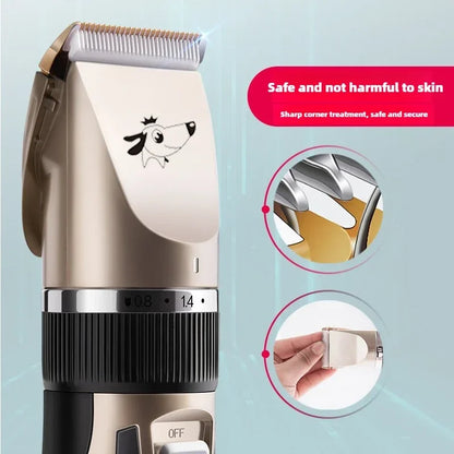 Rechargeable low-noise pet grooming clipper for dogs & cats