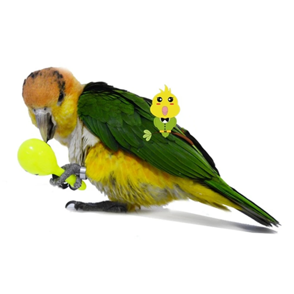 3pcs Bird Toys Parrot Rattle Bell Sand Hammer Maracas Bird Bite Wisdom Interactive Training Toy Pet Bird Toys Color Random