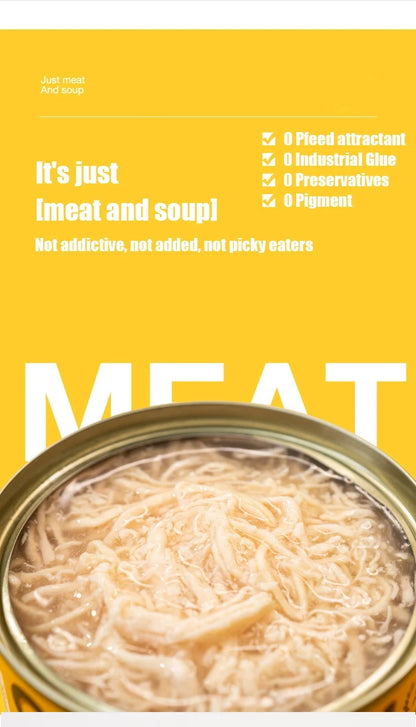 New Snacks Canned Cat Main Food Jar Gollum Sauce Steamed Chicken Breast Nutrition Hydrating Gill Wet Food