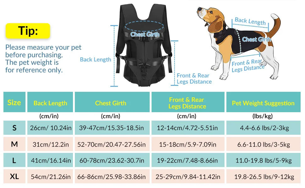 Pet Front Carrier Backpacks Ajustable Hands Free Dog Backpack For Small Mediun Dogs Breathable Cats Outdoor Travel Carrier Bags