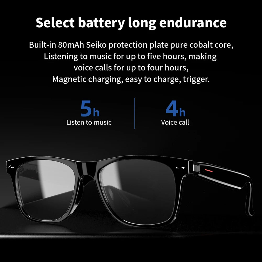 Smart Glasses AI Voice Assistant Outdoor Sport Glasses with Camera Remote Shooting Open Ear Sound Mic & Speakers for Women Men