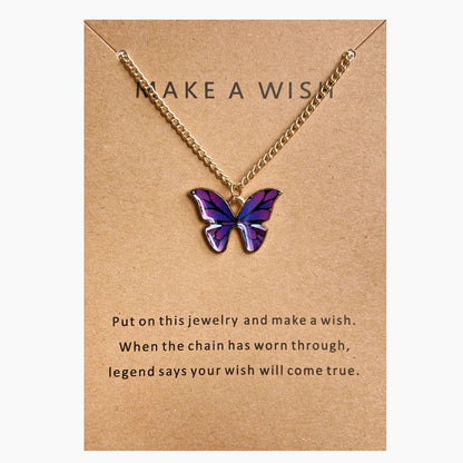 10 Pcs Fashion Butterfly Necklaces For Women Boho Vintage Colorful Simple Pendant Choker Chain 2024 New Jewelry Gifts Wholesale
