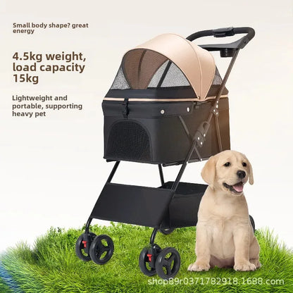 Pet Stroller Lightweight and Foldable Dog Walking Cat Stroller Pet Cart Dog Walking Dog Stroller Going Out