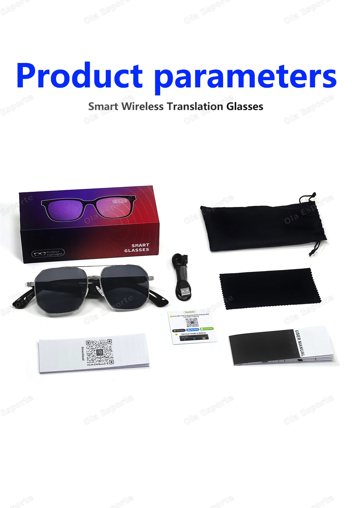 2025 AI Smart Glasses Pro Real-Time 17 Language Translator Bluetooth 5.4 HD Call UV400 Sunglasses Touch Remote Camera For Xiaomi