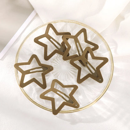 AWAYTR 5 Pcs Hollowed Star Hair Clips Star Snap Hairpins Sweet Headpiece Hair Barrettes Hair Accessories for Girls Dropship