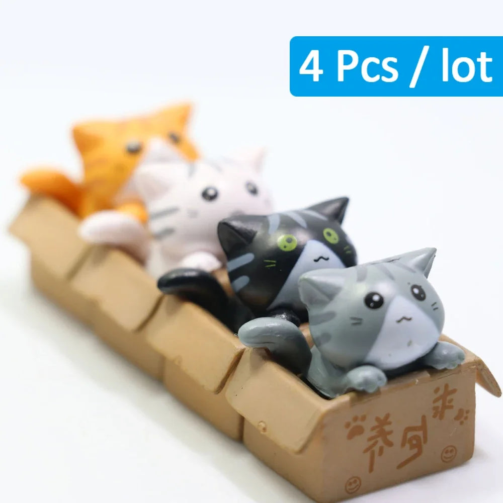 Kawaii Mini Cat Ornament Garden kitten statue Gift For Kids Children Baby Room Decoration Toy