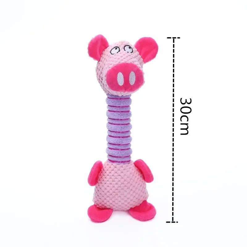 Indestructible Sound Squeaky Toys Animals Shape Pet Soft Plush Chew Molar Training Toy Puppy Bite Teeth Toys for Large Dogs