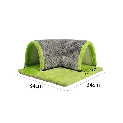 Small Animals Tunnel Guinea Pig Hideout Breathable Playground Removable Mat Pets Cave Guinea Pig House for Hamster Cat Kitten