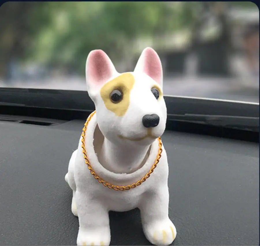 Creative Bobble Head Dog Figure Ornament Statue Cute Shaking Head Dog Car Ornament for Car Dashboard Tabletop Decoration Bobbing