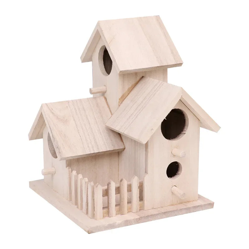 Wild Wooden Bird House Outdoor Garden Courtyard Creative Bird Rest Nest Mountable Nesting Box Bird Breeding Box