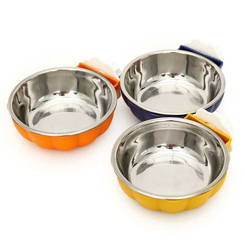 HOOPET Cat Bowl Food Bowl Hanging Stainless  Bowl Water Bowl Cat Cage Rice Bowl Pet Dog Cage Anti-overturning Dog Bowl