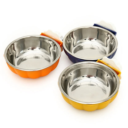 HOOPET Cat Bowl Food Bowl Hanging Stainless  Bowl Water Bowl Cat Cage Rice Bowl Pet Dog Cage Anti-overturning Dog Bowl