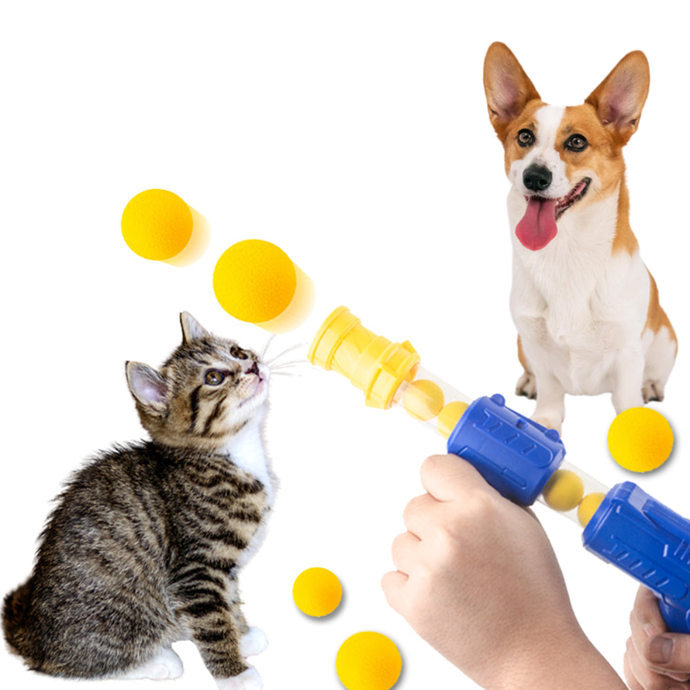 Interactive Cat Toy Ball Dog Aerodynamic Shooter Cats Game EVA Soft Bomb Launcher Kitten Toys Launch Training Children Pet Gift