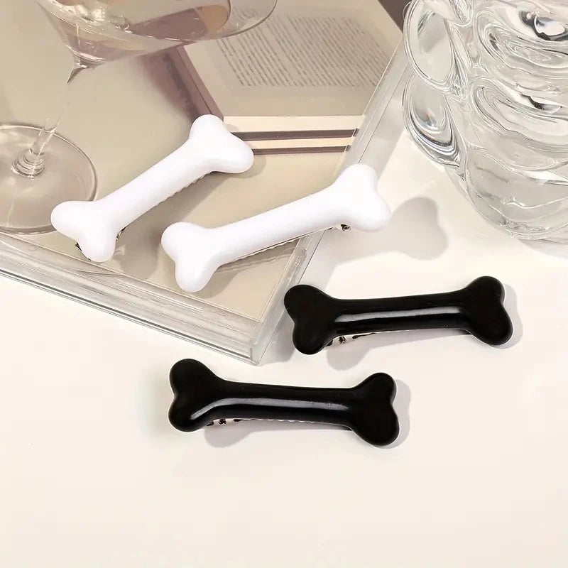 White Bone Hair Clip Cute Cartoon Bobby Pin Girl Fashion Dog Bones Decoration Small Hairpins Barrettes Y2K Accessories Wholesale