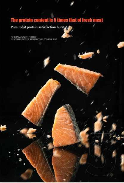 寵物零食冷凍乾燥鮭魚肉塊增肥毛鰓加鈣貓零食鮭魚乾狗零食