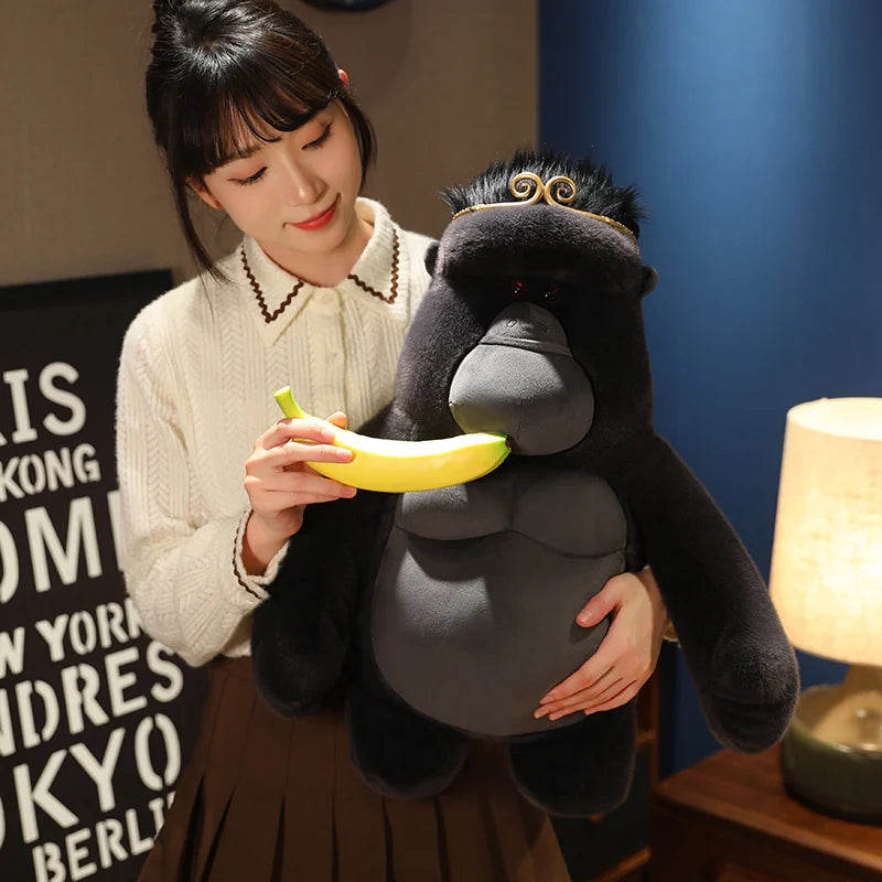 38cm  King Kong Plush Toys Black Ugly Gorilla Doll Movie Character Christmas Birthday Gift Zoo Souvenir